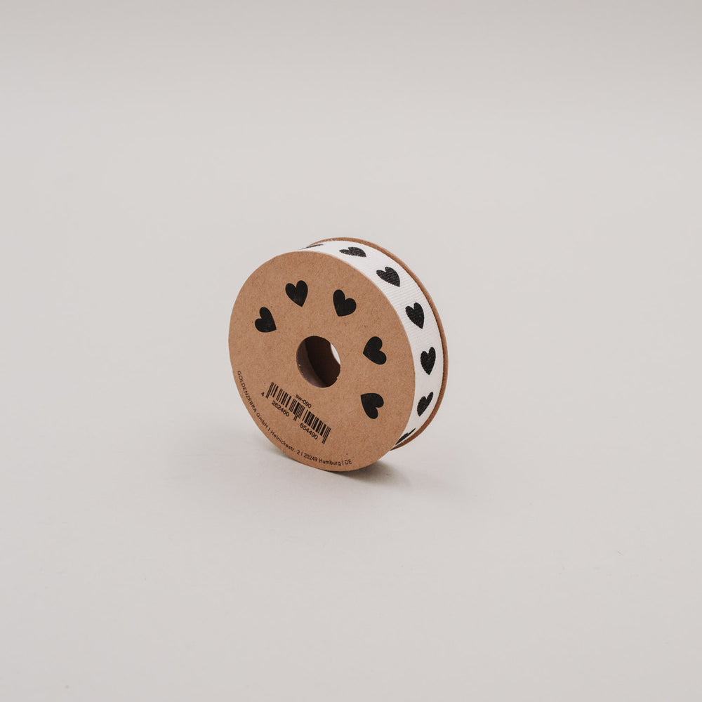 Geschenkband 5m Herzen (VE = 8 Stk.)