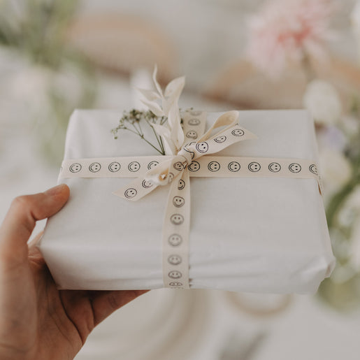 Geschenkband 5m Smileys (VE = 8 Stk.)