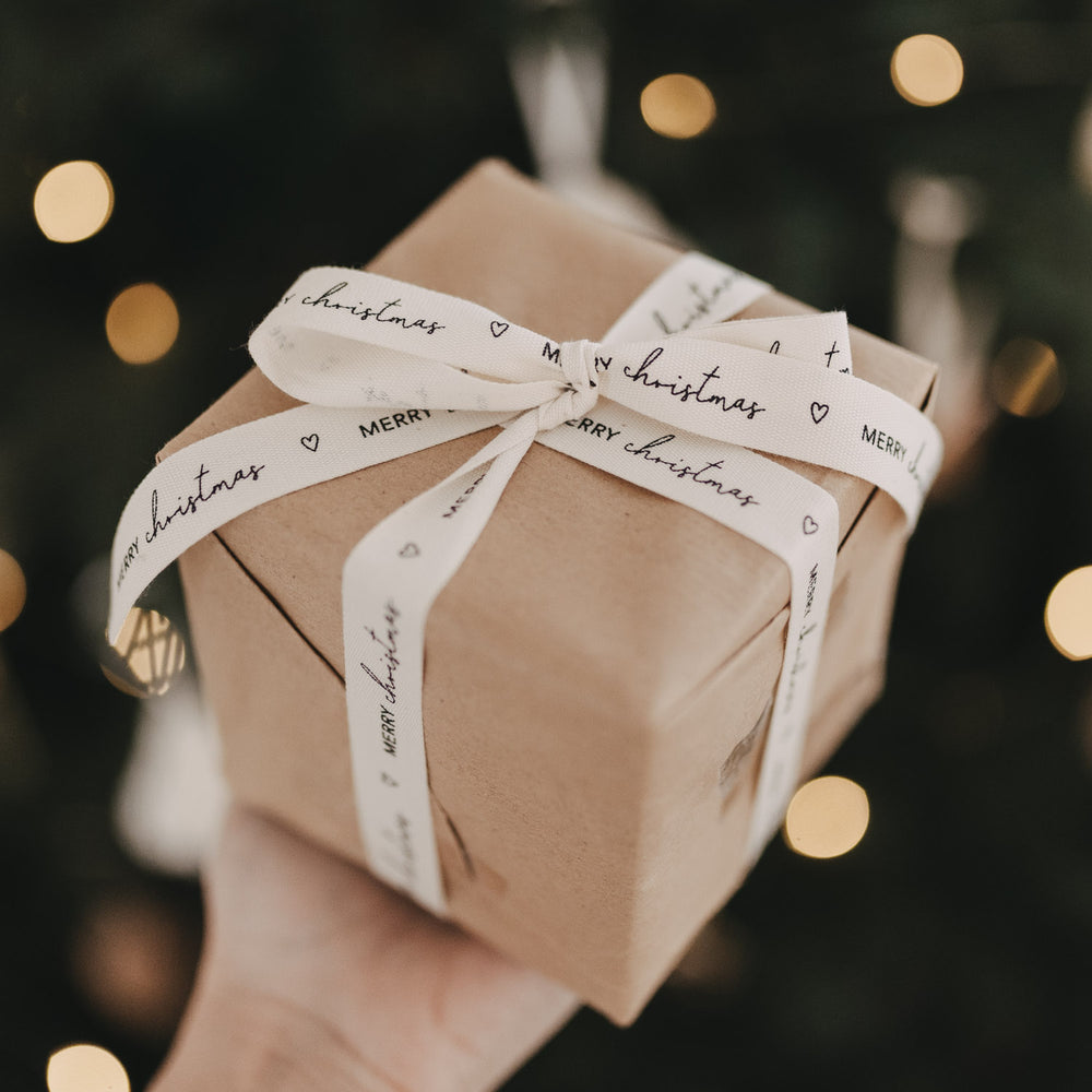 Geschenkband 5m Merry Christmas (VE = 8 Stk.)