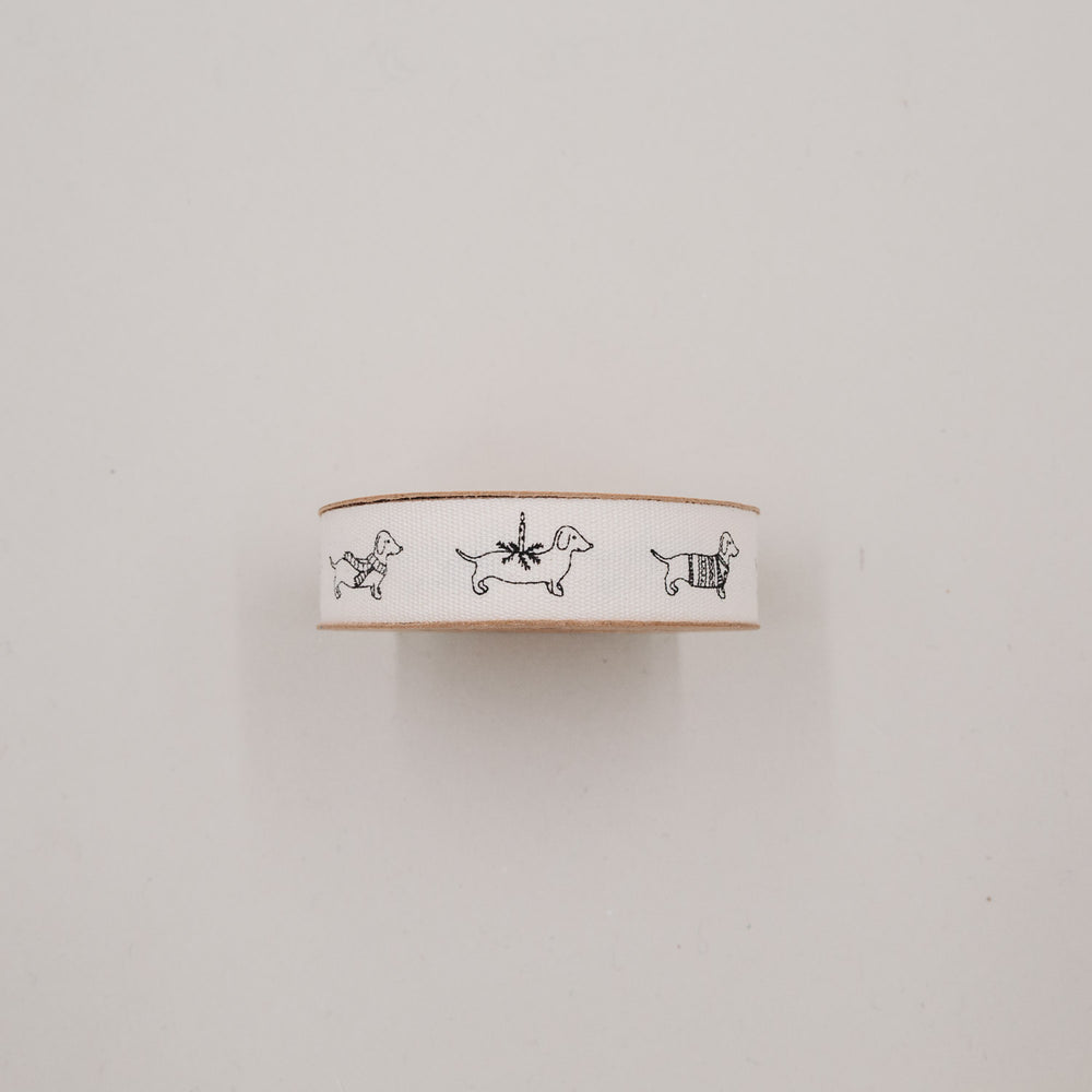 Geschenkband 5m Weihnachtsdackel (VE = 8 Stk.)