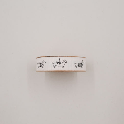 Geschenkband 5m Weihnachtsdackel (VE = 8 Stk.)