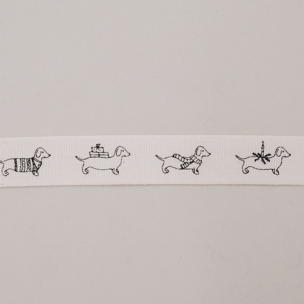 Geschenkband 5m Weihnachtsdackel (VE = 8 Stk.)