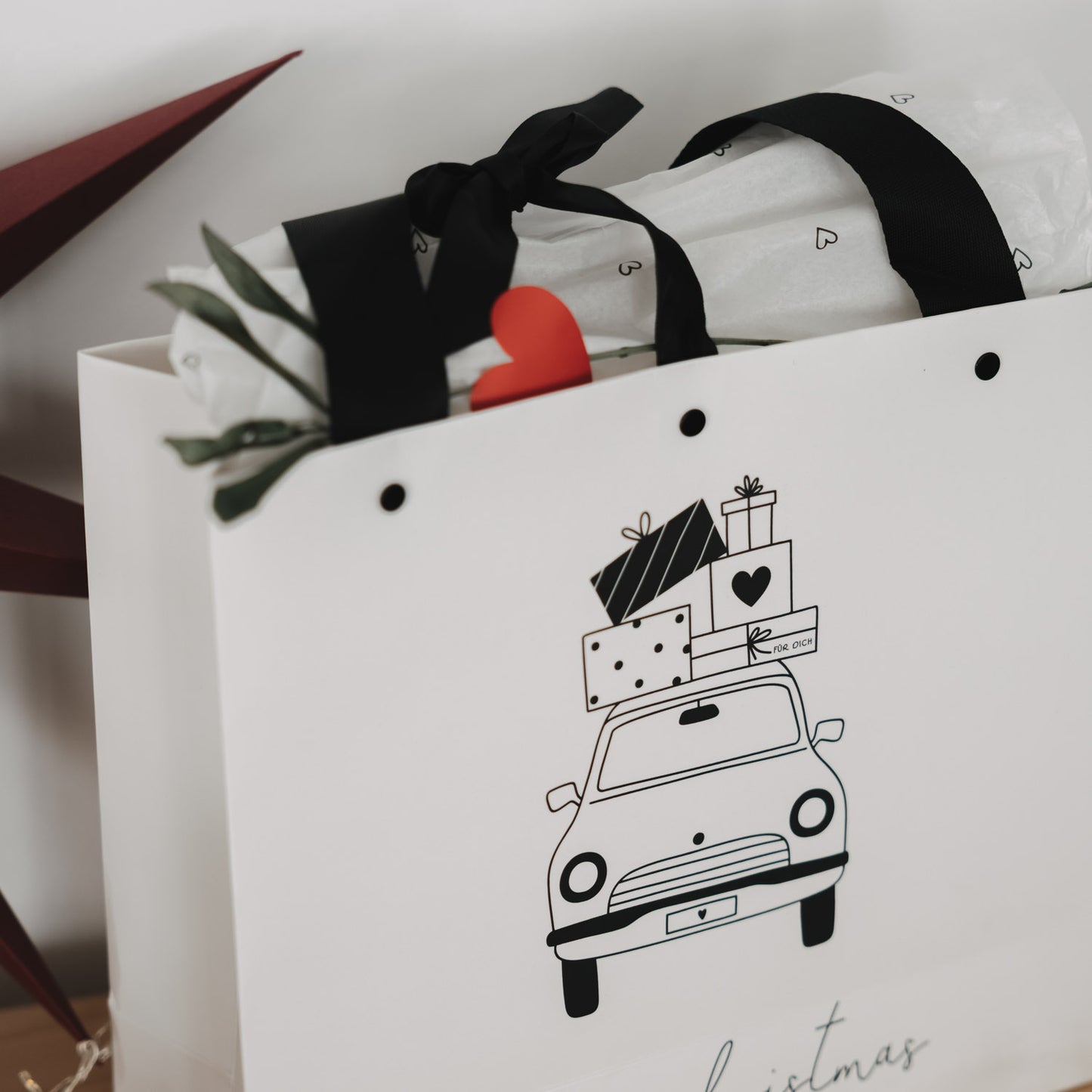Geschenktüte Christmas car (VE = 10 Stück)