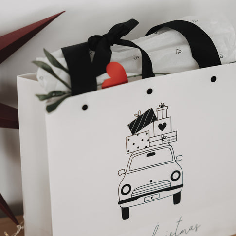 Geschenktüte Christmas car (VE = 10 Stück)