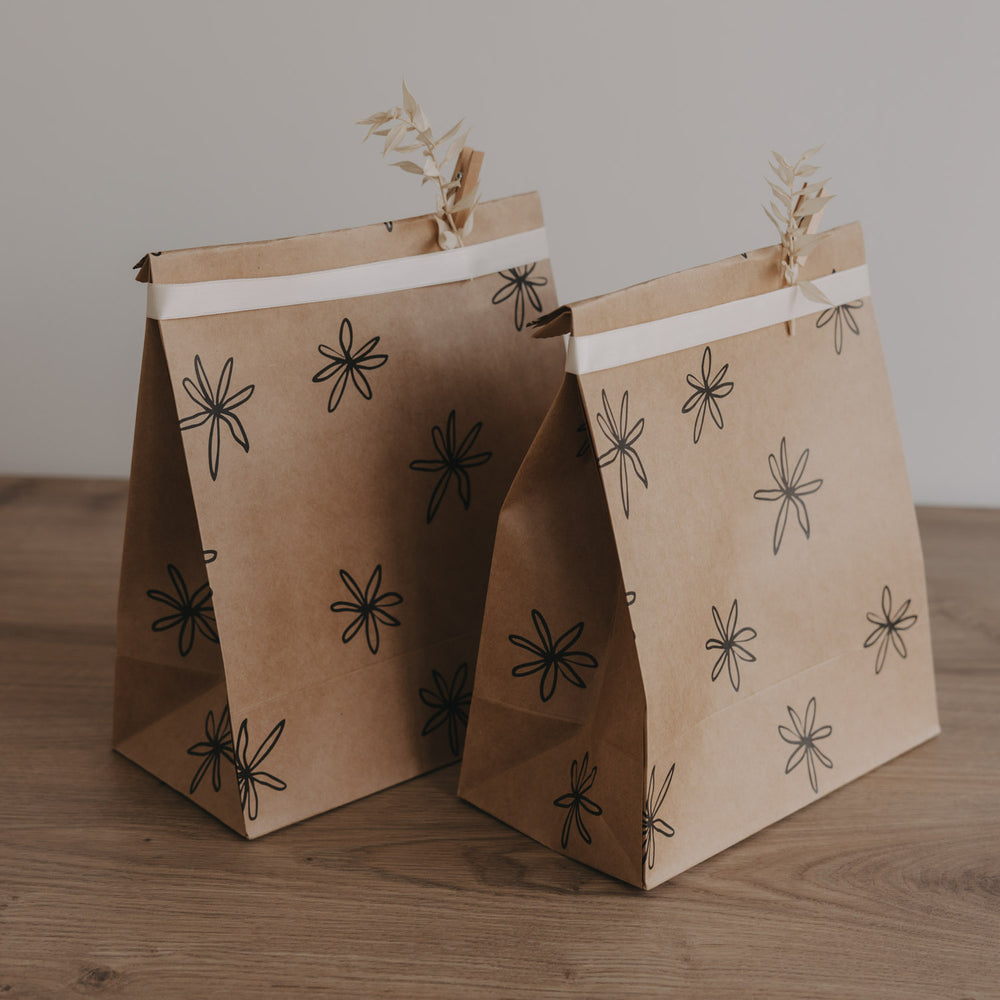 Papiertüten Illustrationen schwarz M im 6er Set (VE = 5 Sets)