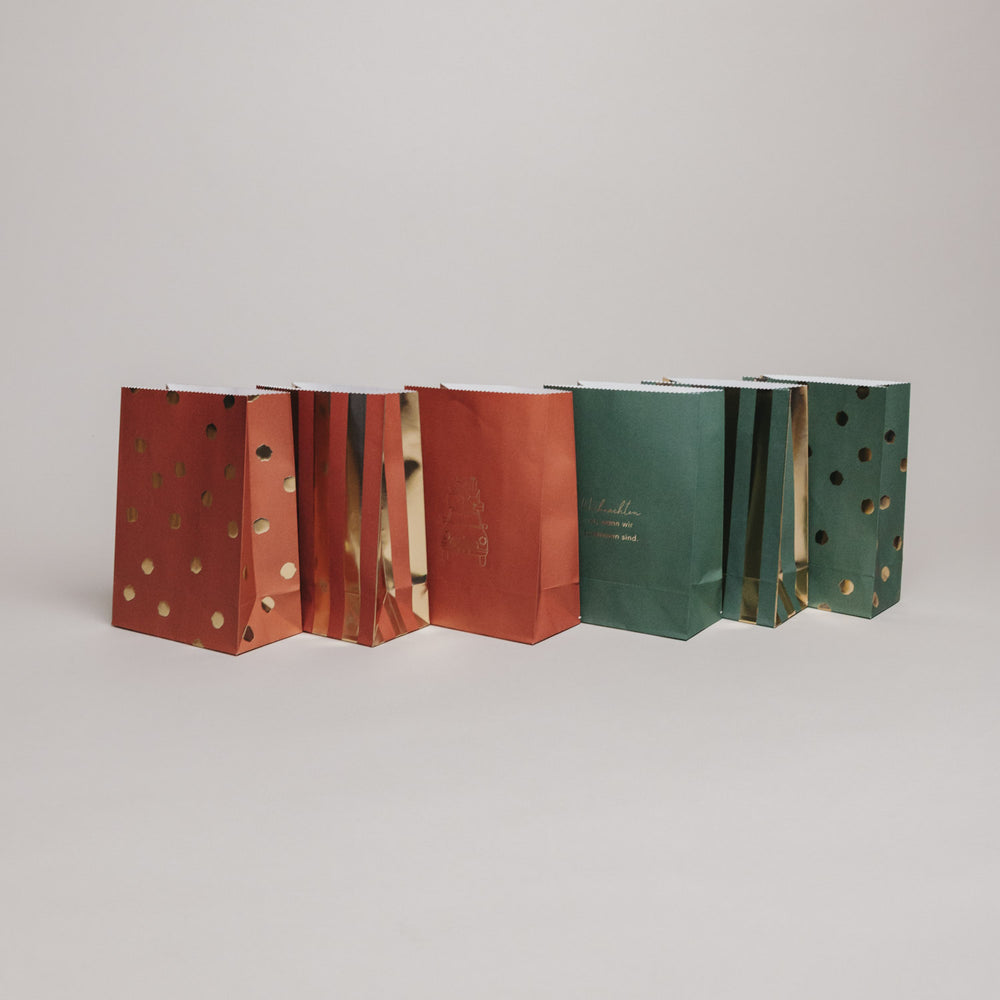 Papiertüten Weihnachten S im 6er Set (VE = 5 Sets)