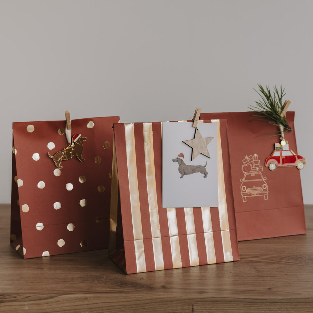 Papiertüten Weihnachten M im 6er Set (VE = 5 Sets)