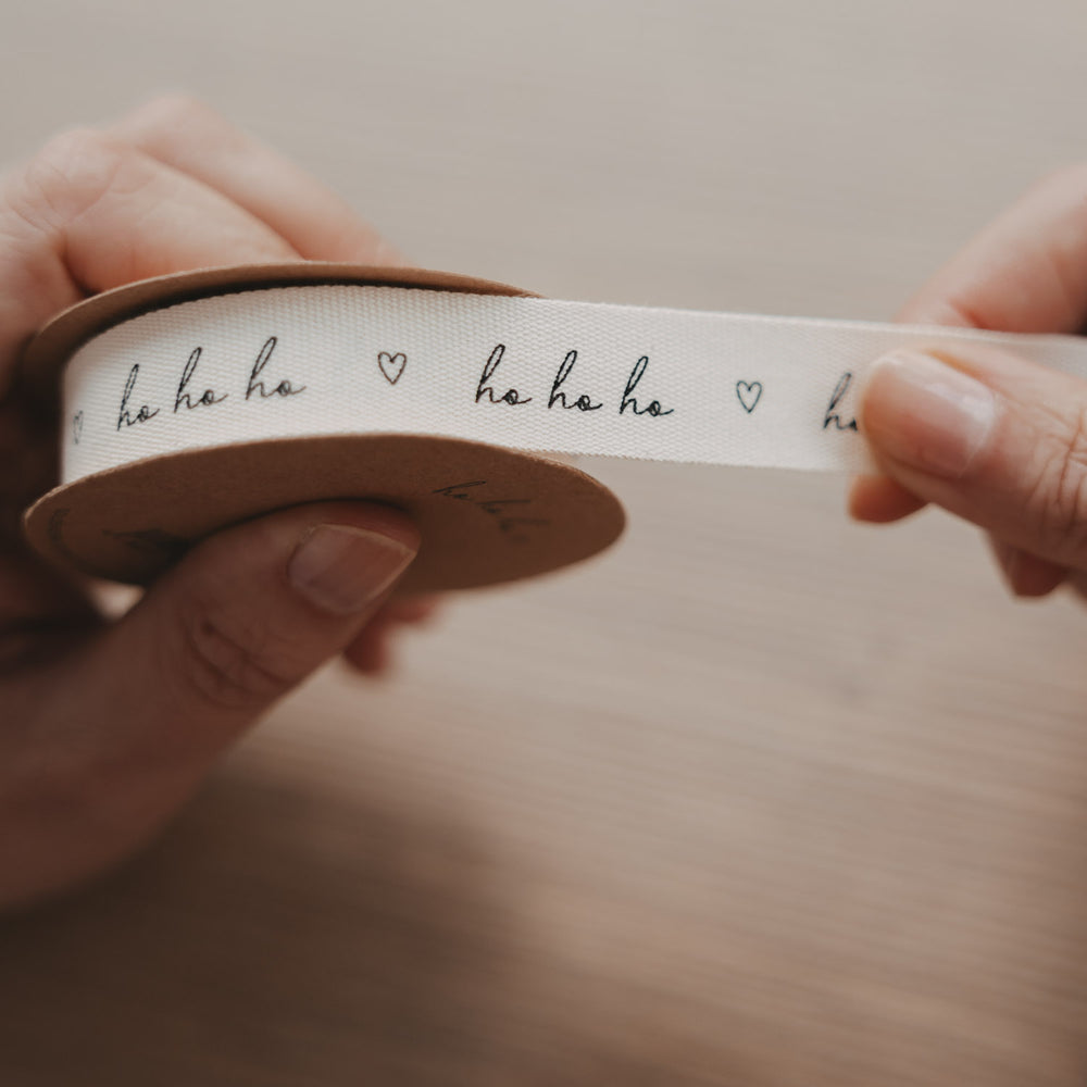 Geschenkband 5m Ho ho ho (VE = 8 Stk.)