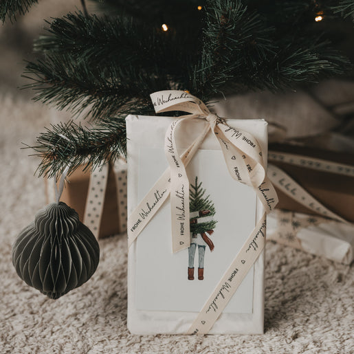 Geschenkband 5m Frohe Weihnachten (VE = 8 Stk.)