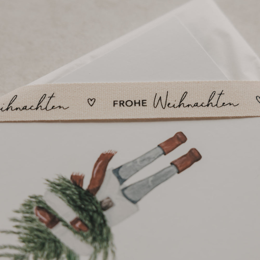 Geschenkband 5m Frohe Weihnachten (VE = 8 Stk.)