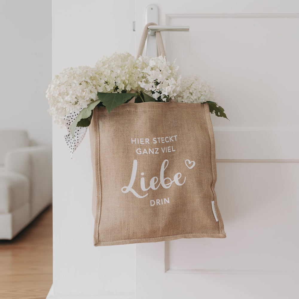 Jute shopper love (PU = 5 pieces)