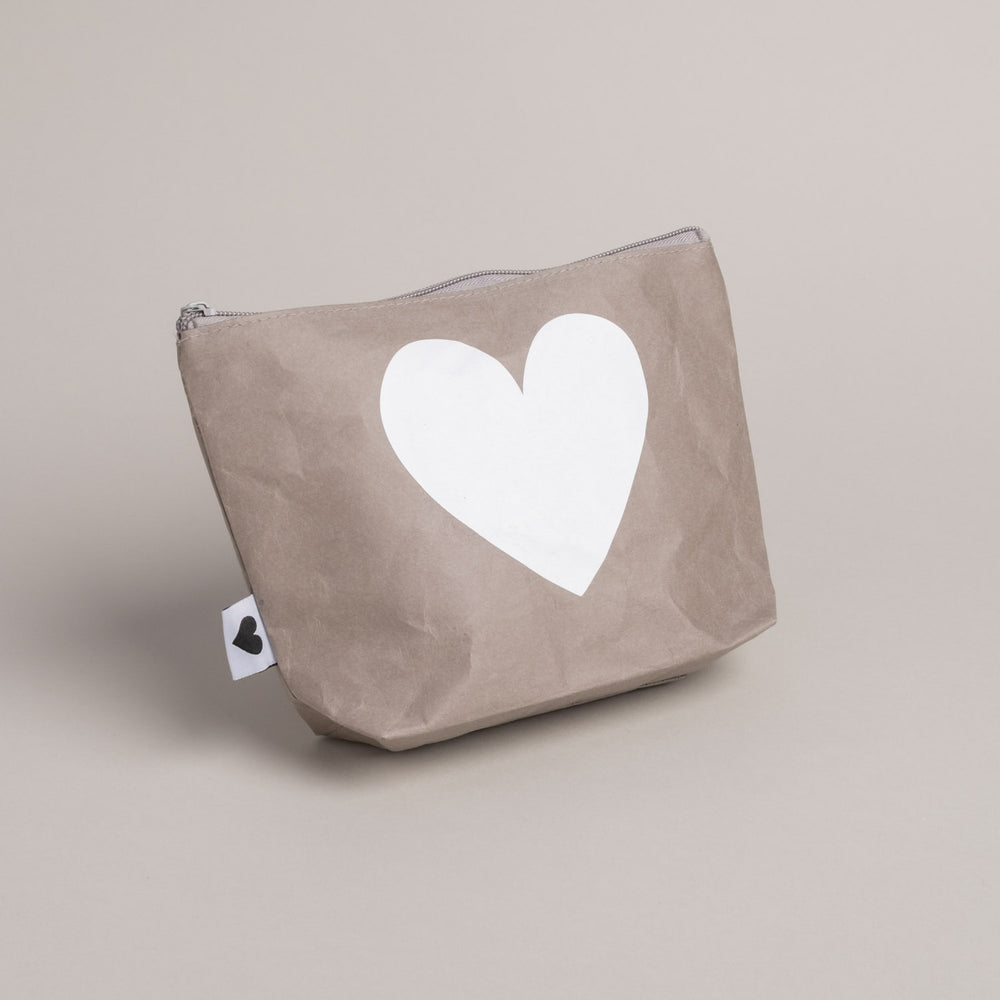 Trousse de toilette cœur gris (VE = 6 pièces)