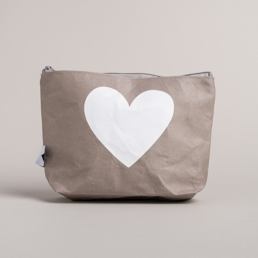 Trousse de toilette cœur gris (VE = 6 pièces)