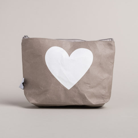 Trousse de toilette cœur gris (VE = 6 pièces)