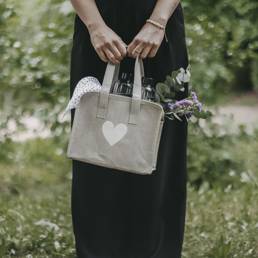 Petit sac isotherme gris cœur (VE = 5 pièces)