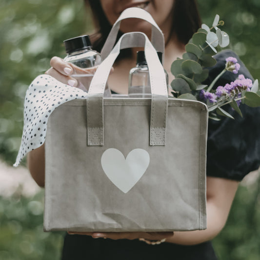 Kühltasche klein grau Herz (VE = 5 Stück)