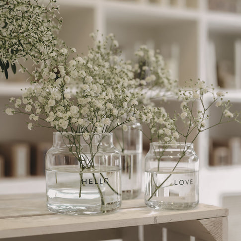 Vase moyen en verre Hello (UE = 6 Pièces)