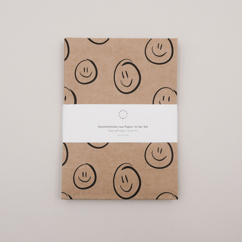 Papiertüten Illustrationen schwarz S im 6er Set (VE = 5 Sets)