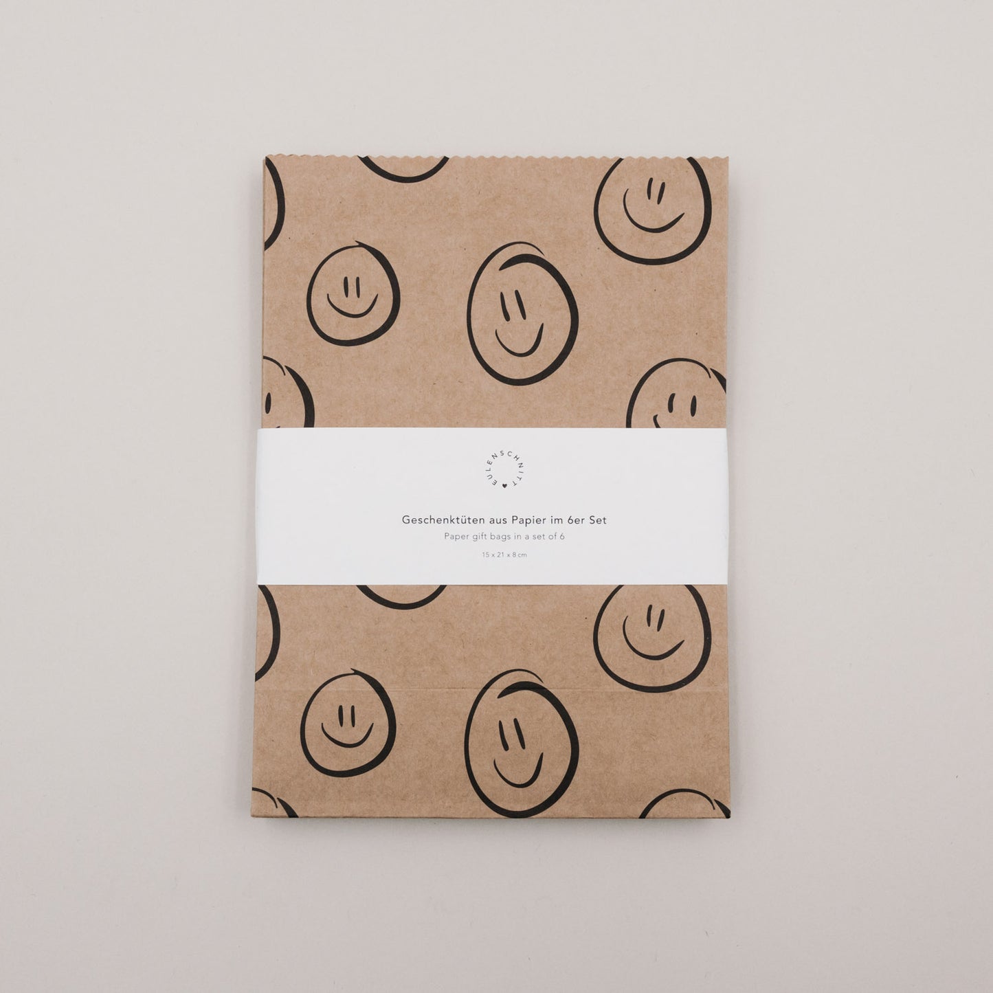 Papiertüten Illustrationen schwarz S im 6er Set (VE = 5 Sets)