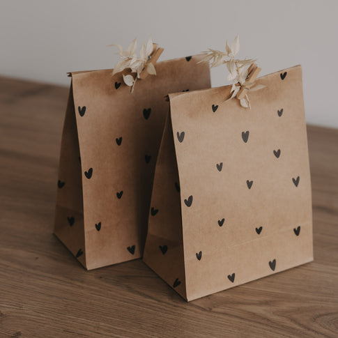 Papiertüten Illustrationen schwarz S im 6er Set (VE = 5 Sets)