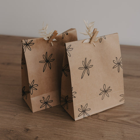 Papiertüten Illustrationen schwarz S im 6er Set (VE = 5 Sets)