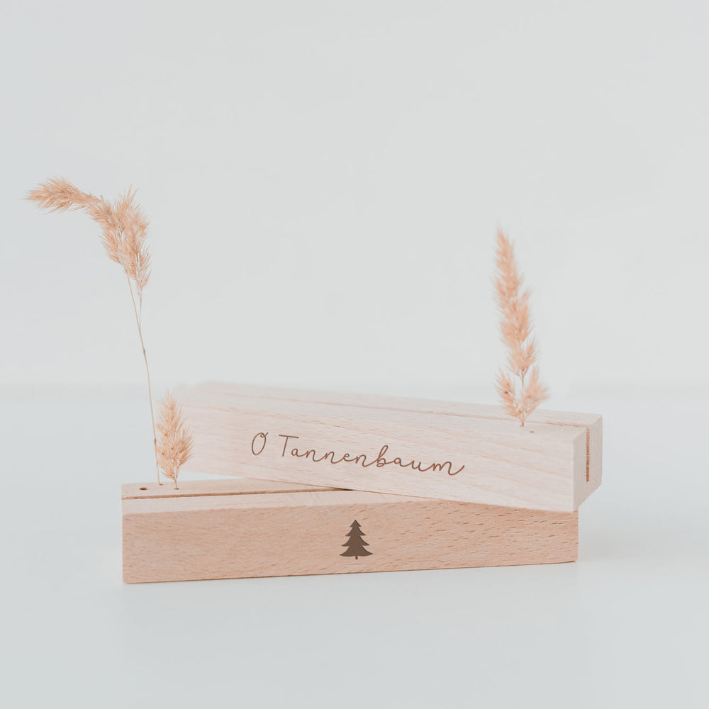 Karten- und Blumenständer Set 12cm O Tannenbaum Natur (VE= 6 Sets)