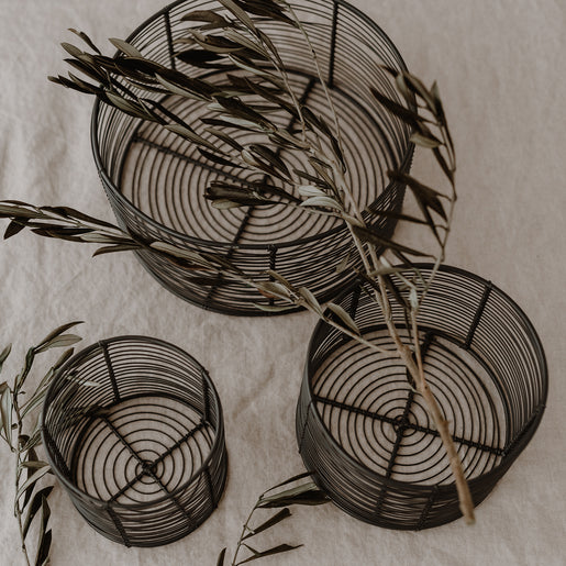 Wire basket round in a set of 3 (PU = 2 sets)