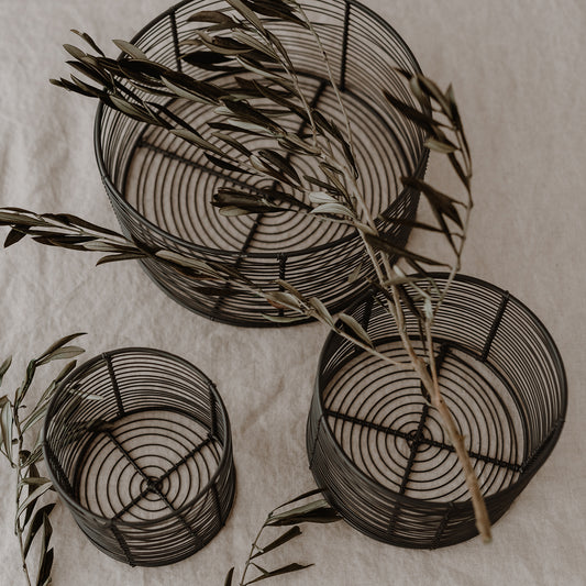 Panier en fil métallique rond de 27 cm (UE = 2 Ensembles)