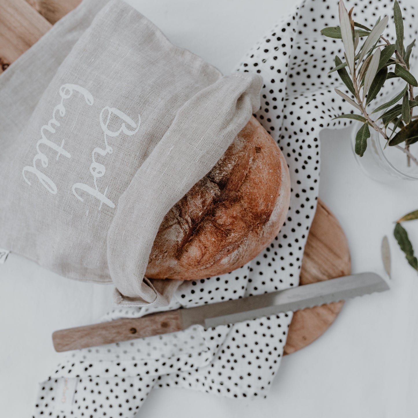 Sac à pain en lin (1 VE = 6 Pièces.)