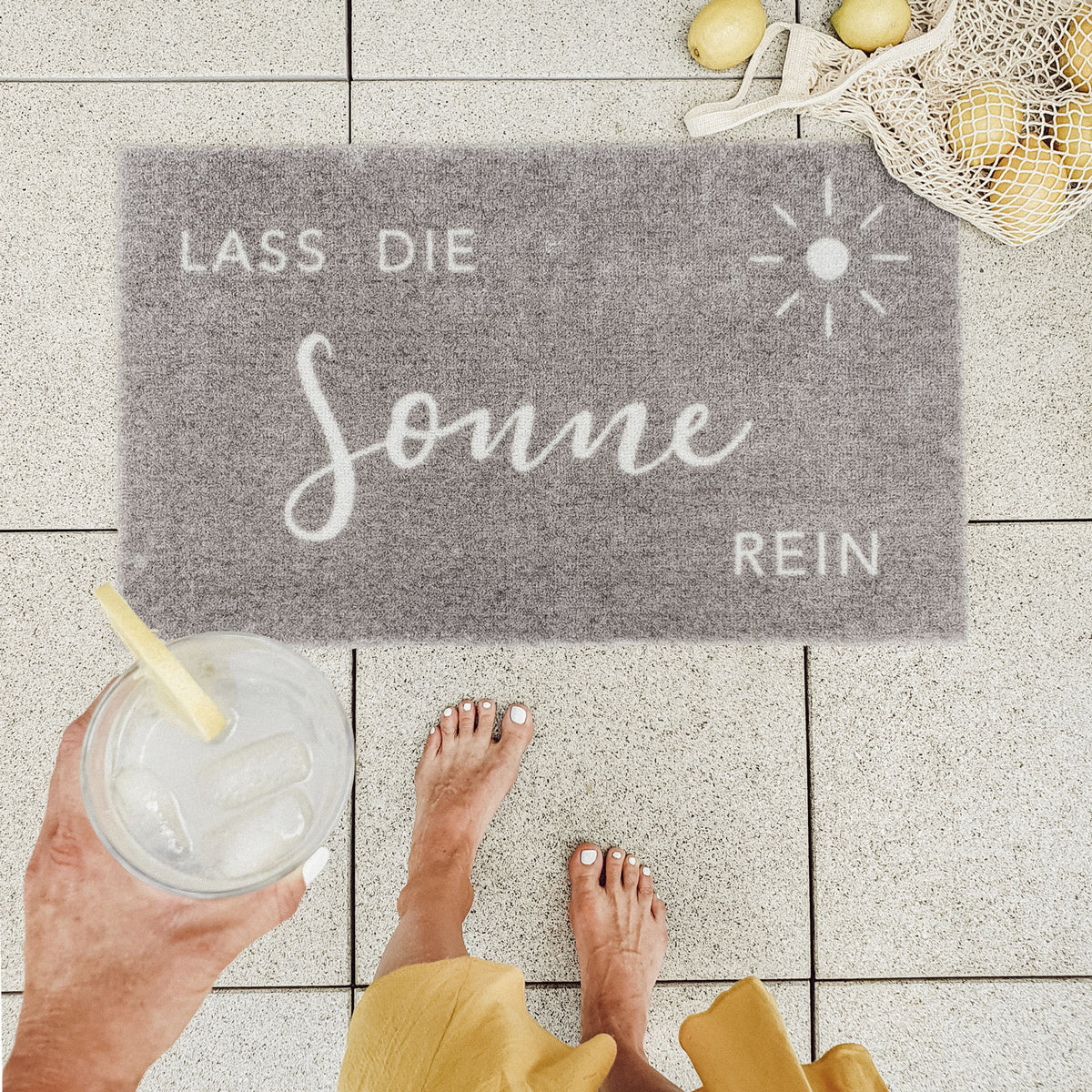 Washable doormat let the sun in gray 75 x 45 (PU= 6 pieces)