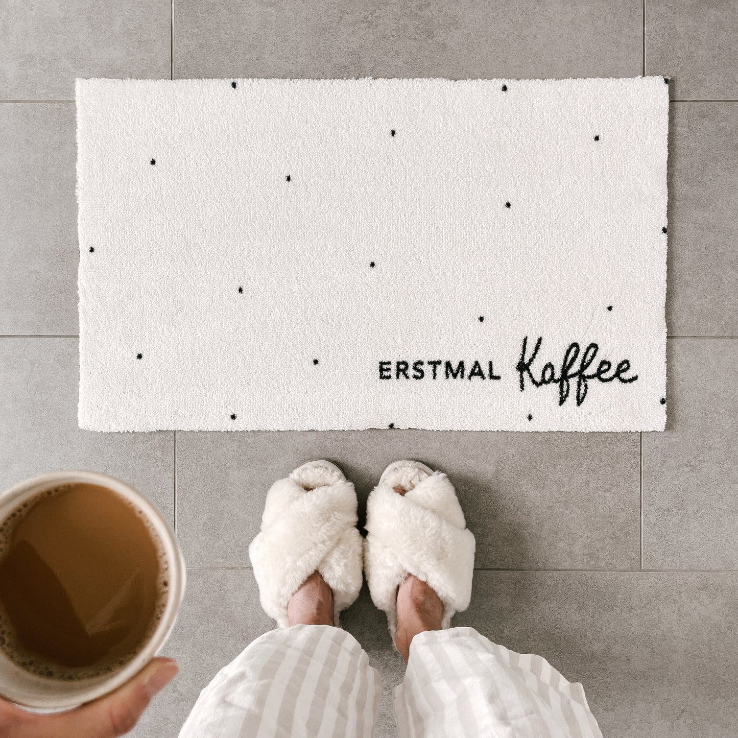 Waschbare Fußmatte Erstmal Kaffee  75 x 45 (VE = 6 Stk)