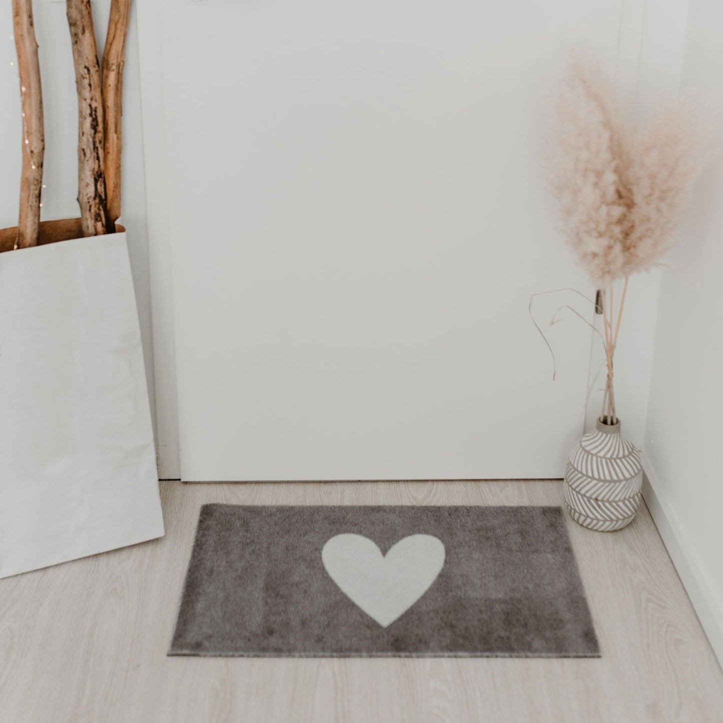 Washable doormat white heart 75 x 45 (PU = 6 pieces)