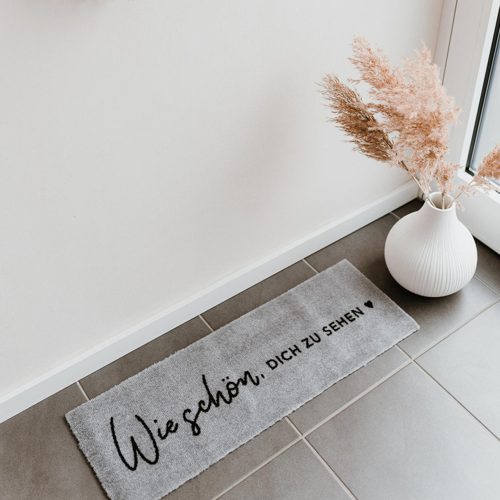 Small washable doormat Gray How Beautiful 75 x 25 (PU = 6 pieces)