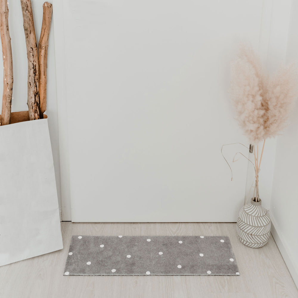 Petit paillasson lavable Pois blancs (UE = 6 Pièces)
