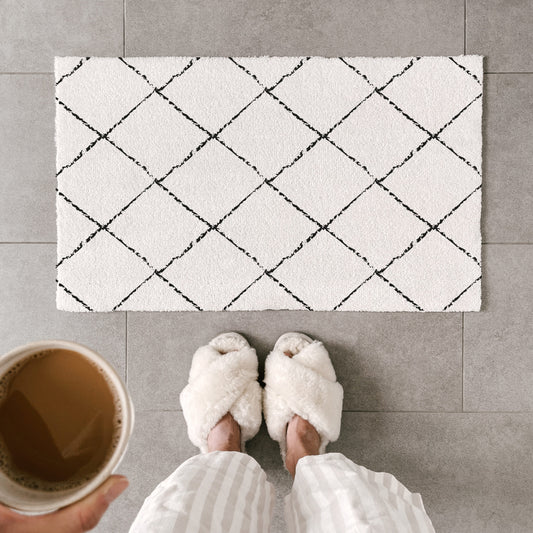 Waschbare Fußmatte Karos Creme 75 x 45 (VE = 6 Stk)