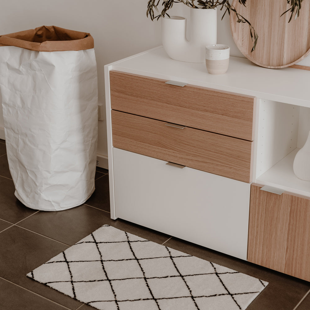 Washable doormat checks cream 75 x 45 (PU = 6 pieces)