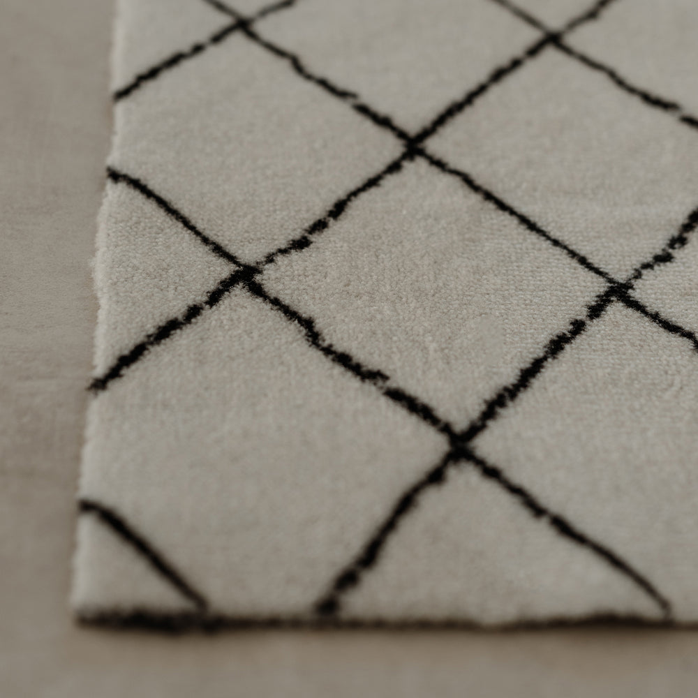 Washable doormat checks cream 75 x 45 (PU = 6 pieces)