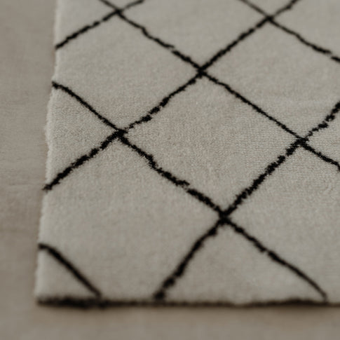 Washable doormat checks cream 75 x 45 (PU = 6 pieces)