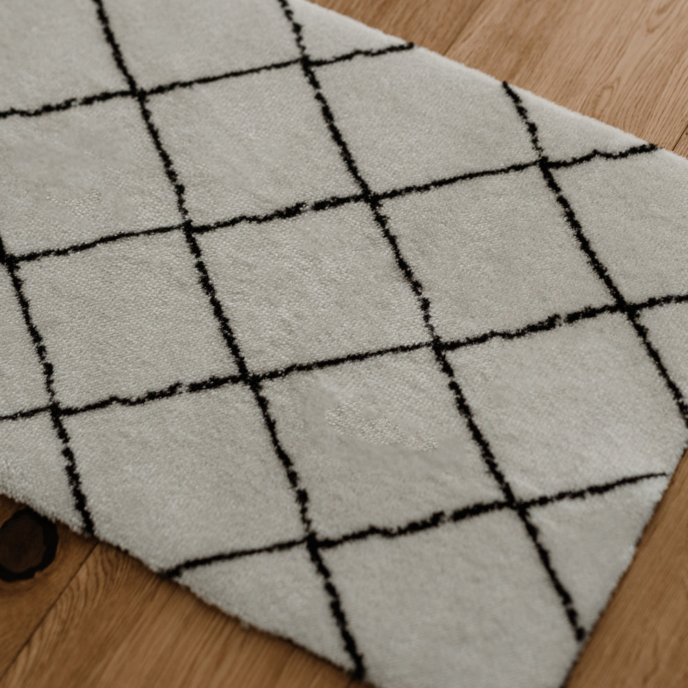 Washable doormat checks cream 75 x 45 (PU = 6 pieces)