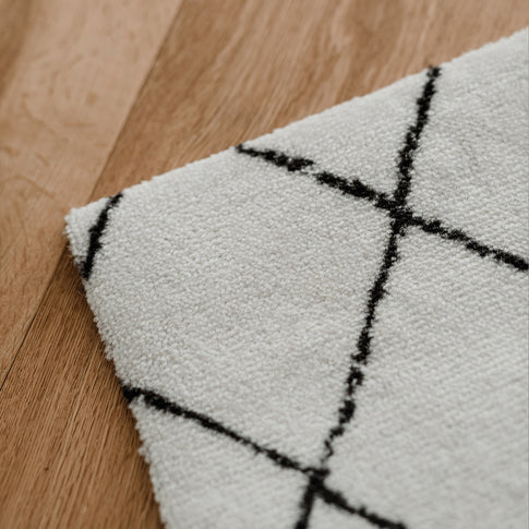 Washable doormat checks cream 75 x 45 (PU = 6 pieces)