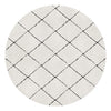 Runde waschbare Matte Karos Creme