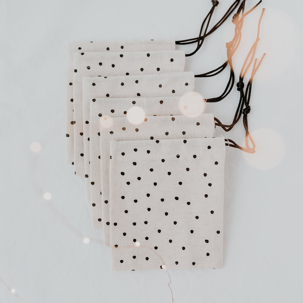 Gift bag set of 6 dots - small (VE= 4 sets)