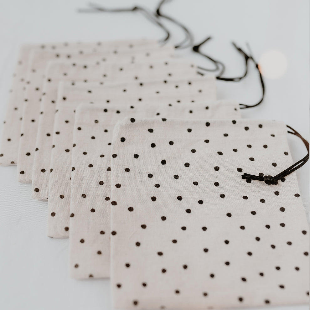Gift bag set of 6 dots - large (VE= 4 sets)
