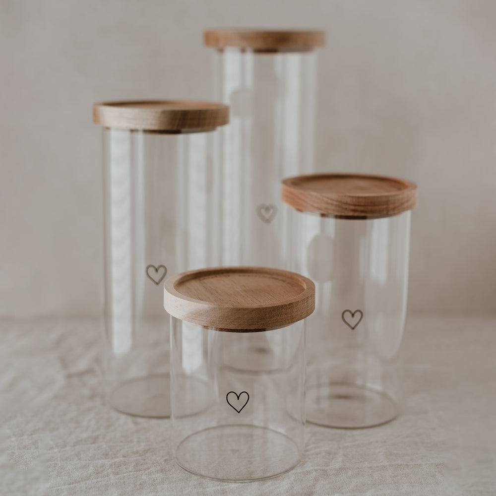 Storage jar heart black 19cm (PU = 4 pieces)