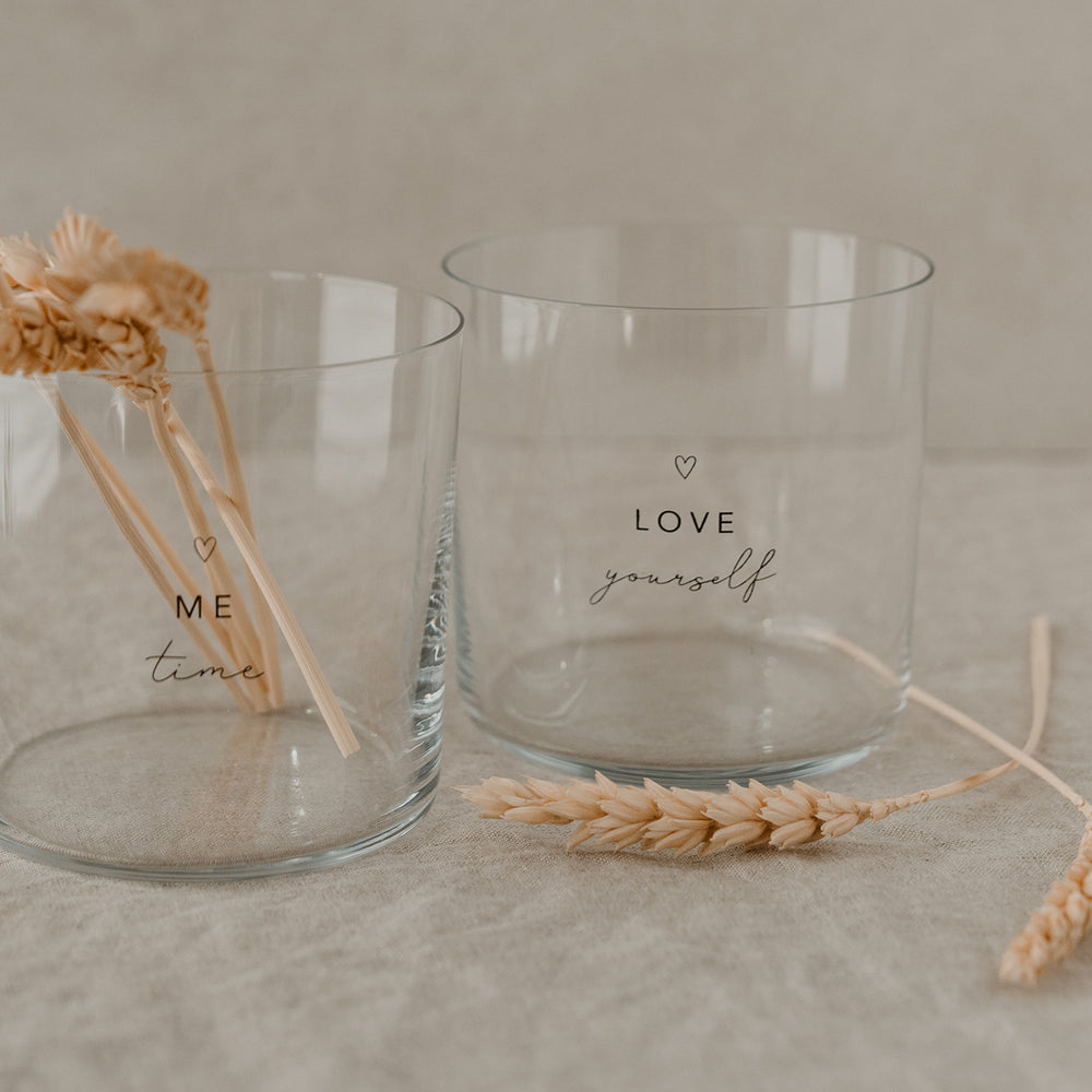 Trinkglas im 2er Set Selflove schwarz  (VE = 4 Sets)
