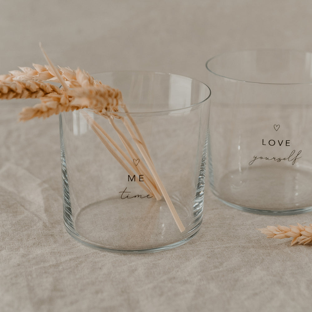 Trinkglas im 2er Set Selflove schwarz  (VE = 4 Sets)