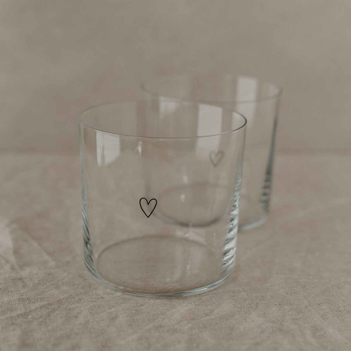 Trinkglas im 2er Set Herz schwarz (VE = 4 Sets)