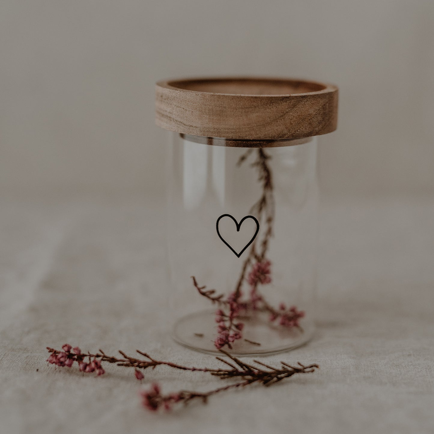 Mini Vorratsgläser Herz schwarz im 6er Set (VE = 2 Sets)