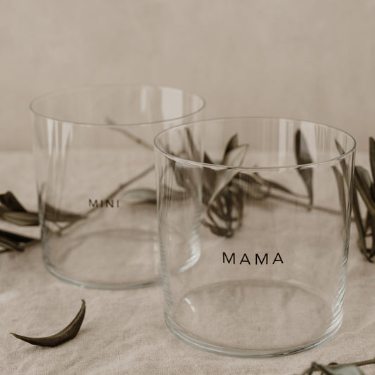 Trinkglas im 2er Set Mama & Mini (VE = 4 Sets)