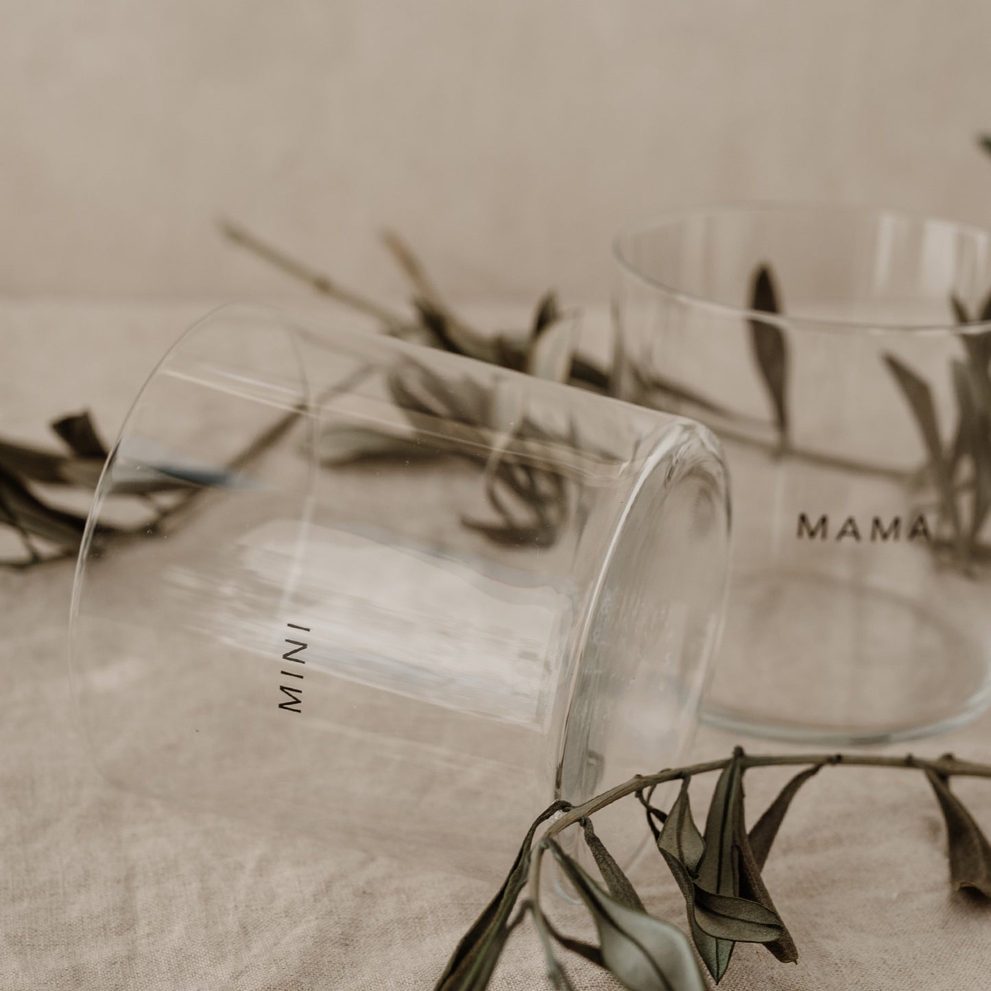 Verres à eau Mama & Mini noir en lot de 2 (UE = 4 Ensembles)